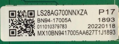 MAIN PARA MONITOR SAMSUNG / NUMERO DE PARTE BN94-17005A / BN41-02903A / BN9417005A / 17005A / BN97-18520B / MODELO LS28AG700NNXZA LA01 - Imagen 3
